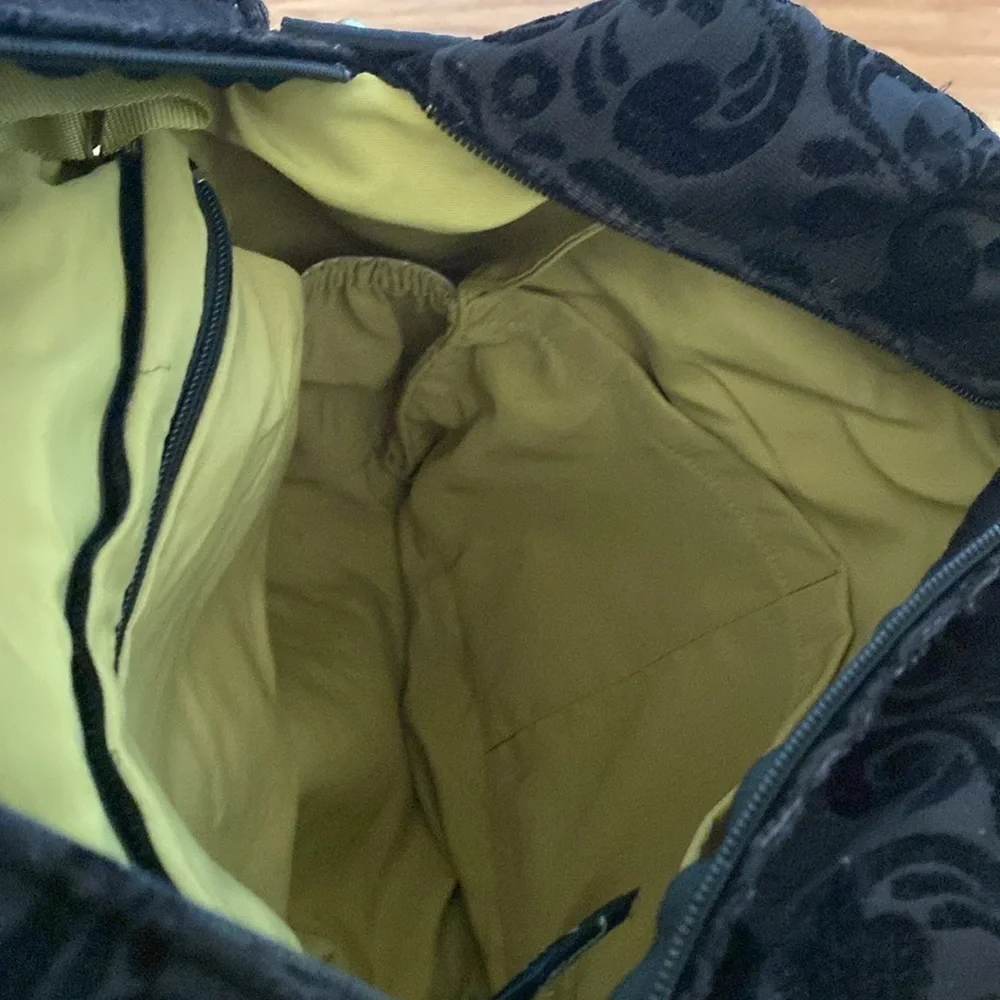 Petunia Pickle Bottom Diaper Bag Backpack Black/Lime velvet burnout fairy grunge